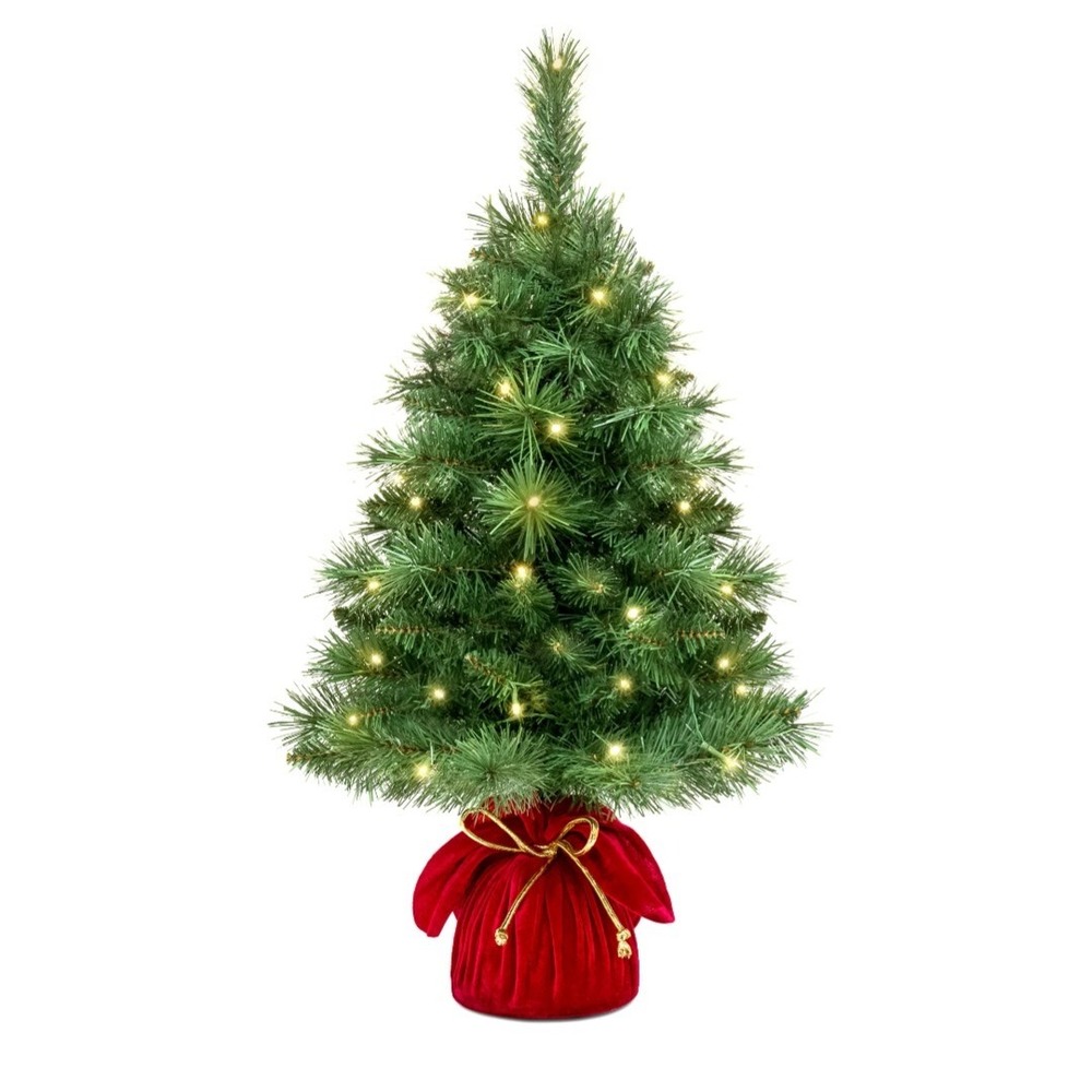 2FT Pre-Lit Artificial Mini Tabletop Christmas Tree with Lights